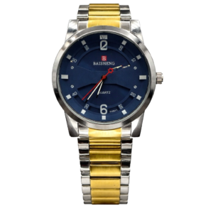 Baisheng Men’s Two-Tone Luxury Watch – Navy Blue Dial with Date Display