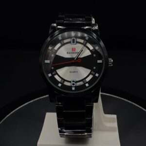 Baisheng Men’s Two-Tone Luxury Watch – Black & Silver Dial with Date Display