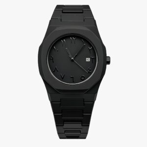 Men's Matte Black Arabic Dial Watch – Octagonal Case with Eastern Arabic Numerals